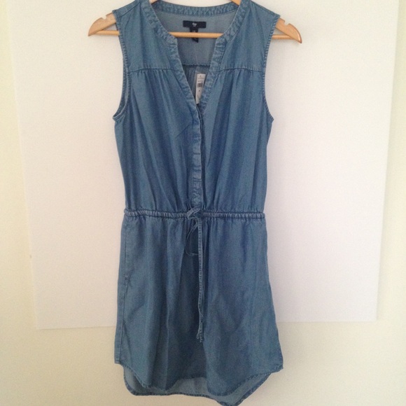 gap sleeveless denim dress